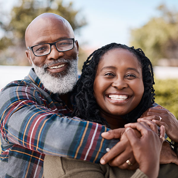 mature couple smiling